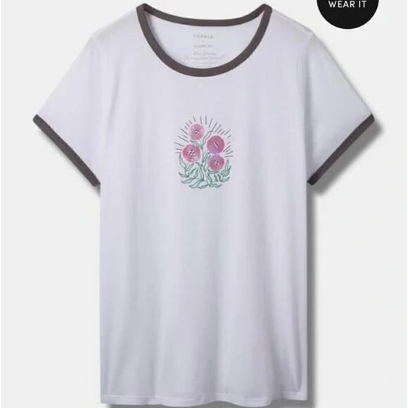 Torrid Ringer Tee Size 1X - Picture 1 of 4